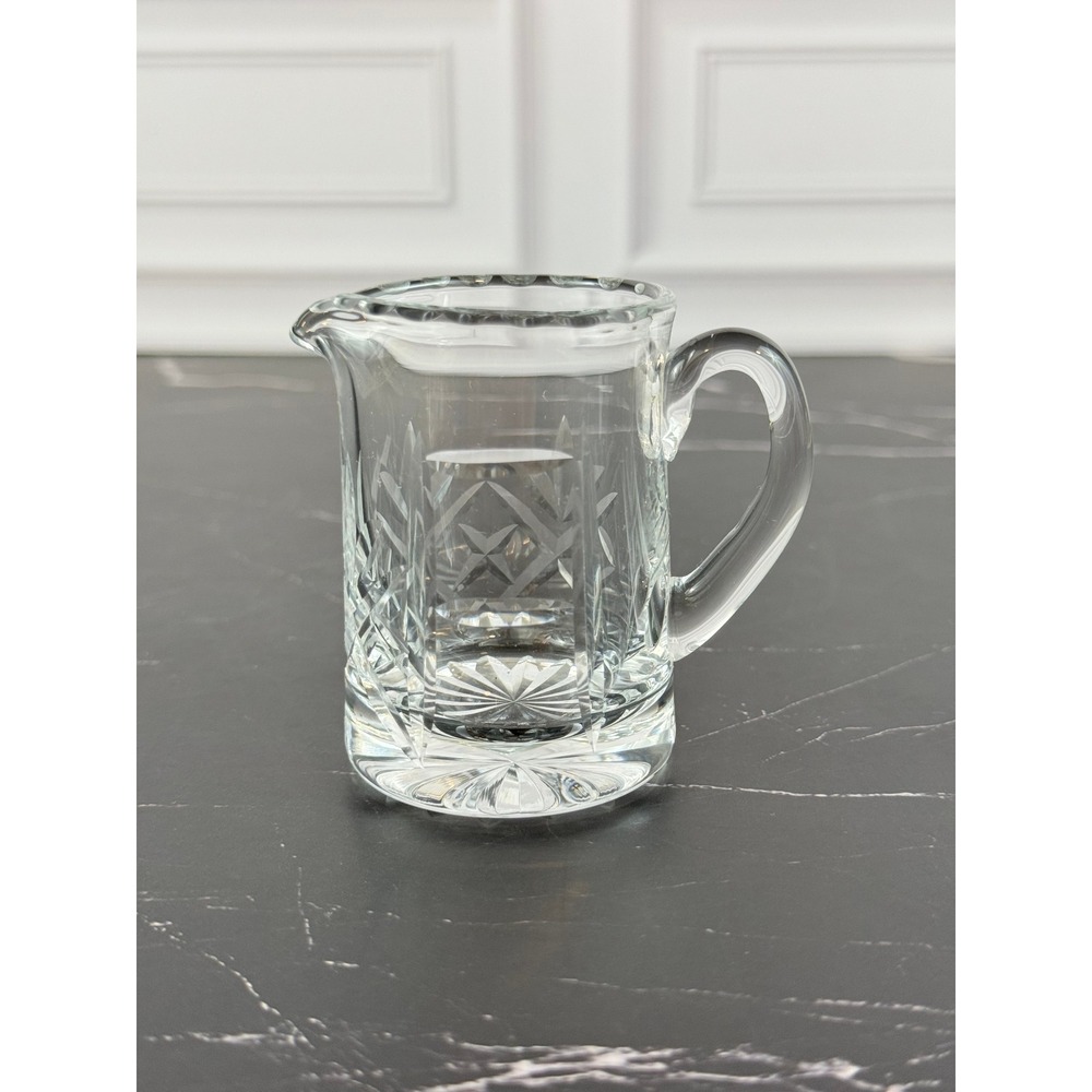 VTG Cut Crystal Miniature 2 3/4" Tall Creamer Pitcher 1 3/4" Wide ~ MINT!